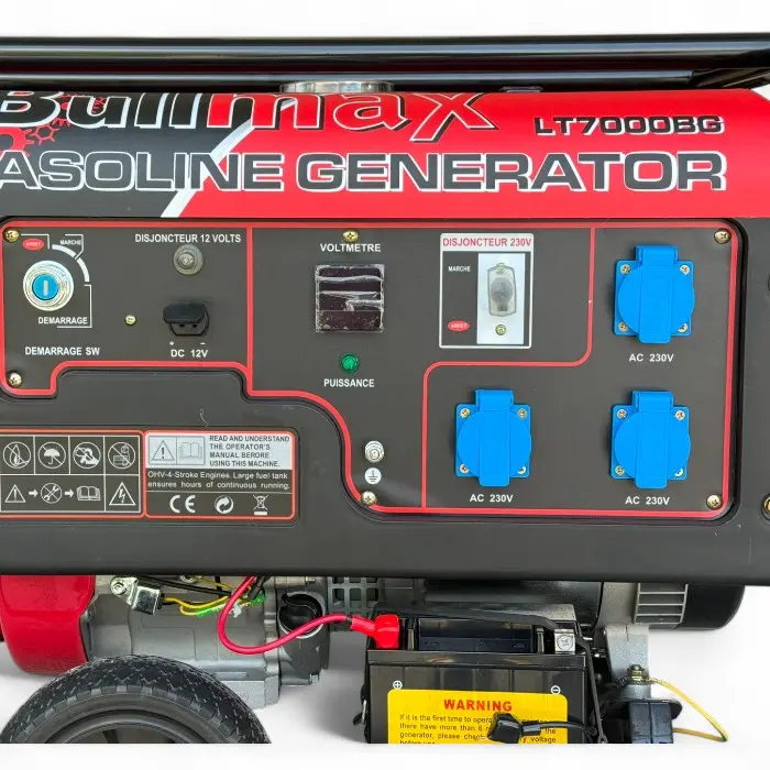 Бензинов агрегат за ток Bullmax 7KW, Монофазен, AVR, 420сс, Ел. Старт, Преносим - 1957