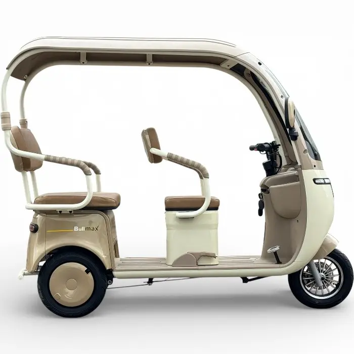 Триместна електрическа триколка с покрив Bullmax Калинка Премиум, 3000W, 72V/20Ah, 6 батерии, EEC Сертификат, Сива - 2634