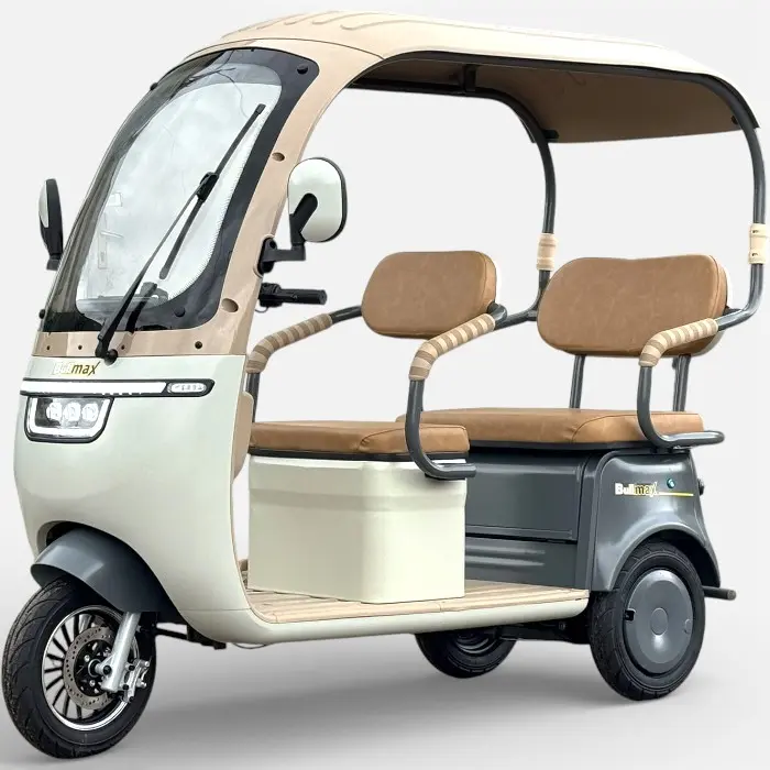 Триместна електрическа триколка с покрив Bullmax Калинка Премиум, 3000W, 72V/20Ah, 6 батерии, EEC Сертификат, Сива - 2635