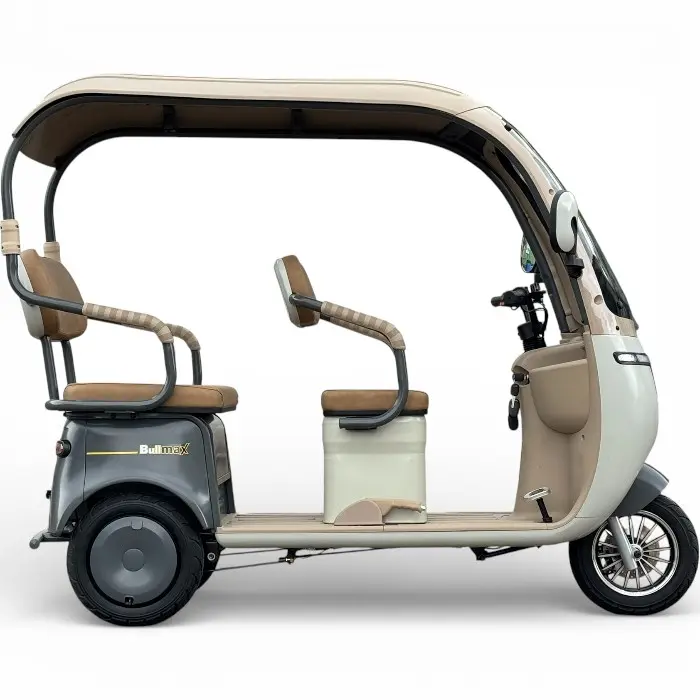 Триместна електрическа триколка с покрив Bullmax Калинка Премиум, 3000W, 72V/20Ah, 6 батерии, EEC Сертификат, Сива - 2636