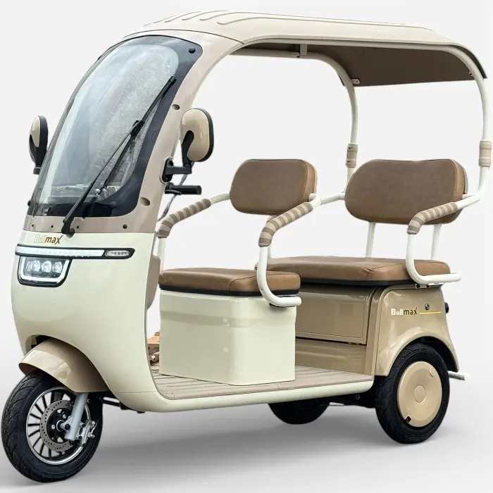 Триместна електрическа триколка с покрив Bullmax Калинка Премиум, 3000W, 72V/20Ah, 6 батерии, EEC Сертификат, Сива - 2637