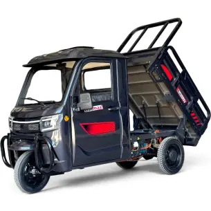 Електрическа товарна селскостопанска затворена триколка с кабина, 4000W, всички екстри за модела, 72V/58Ah, 600кг товароносимост