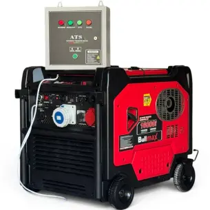 Бензинов инверторен генератор за ток Bullmax 16000i, Преносим, 16KW, Чиста Синусоида, 4-тактов, три вида запалване, монофазен и трифазен ток, АТS Табло BullMax Бензинов инверторен генератор за ток Bullmax 16000i, Преносим, 16KW, Чиста Синусоида, 4-тактов, три вида запалване, монофазен и трифазен ток, АТS Табло