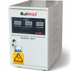 Стабилизатор за ток и напрежение Bullmax тип Servo Motor, монофазен, 15KVA / 12KW, с колелца