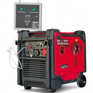 Комбиниран обезшумен инверторен генератор за ток Bullmax 10500i, 10kW, ATS табло, Дистанционно, Преносим, Чиста Синусоида BullMax Комбиниран обезшумен инверторен генератор за ток Bullmax 10500i, 10kW, ATS табло, Дистанционно, Преносим, Чиста Синусоида