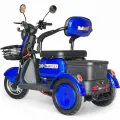 Триместна електрическа триколка Bullmax R3, 60V,20A, 2000W, 10 инча гуми, 5 батерии, задно предаване, Синя Перла - 2216