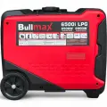 Обезшумен Инверторен генератор за ток Bullmax 6500i LPG, 6.5KW, Бензин, Газ, Дистанционно управление, ел. старт, червен, преносим, две гнезда, чиста синусоида - 2084
