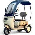 Триместна електрическа триколка с покрив и предно стъкло Bullmax C5, 2000W, 60V/20Аh